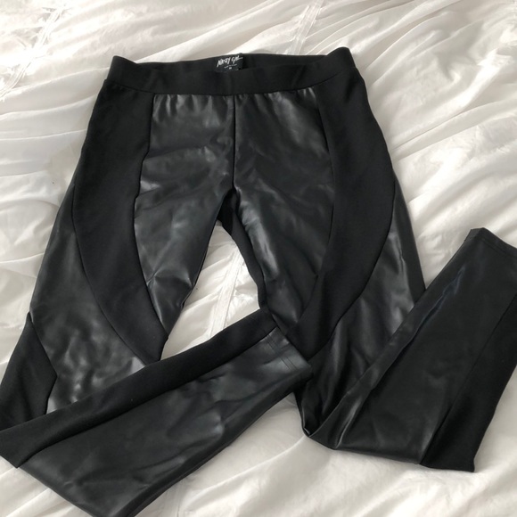EUC LIKE NEW Nasty Gal Faux Real black leather leggings - Picture 3 of 6